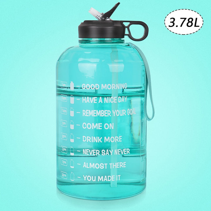 ZOMAKE 2.2/3.78L Gallon Water Bottle with Time Marker &amp; Straw, Motivational Water Jug BPA Free Leakproof Large Water Bottles Gym - Gufetto Brand 