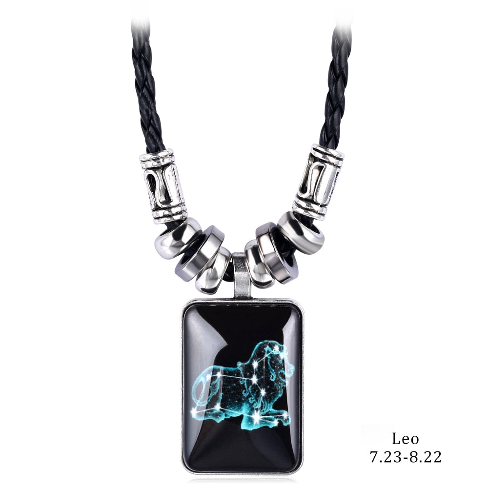 2022 Collana con ciondolo di fascino Galaxy Constellation Design 12 Segno zodiacale Oroscopo Astrologia Collana per donna Uomo Gioielli in resina - Gufetto Brand 