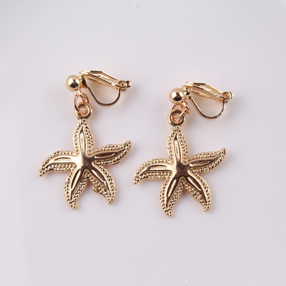 JIOFREE 2018 New alloy Simple Owl hippo No Ear Hole Earring Gold-color Geometric Clip Earrings Fashion Accessories For Girl - Gufetto Brand 