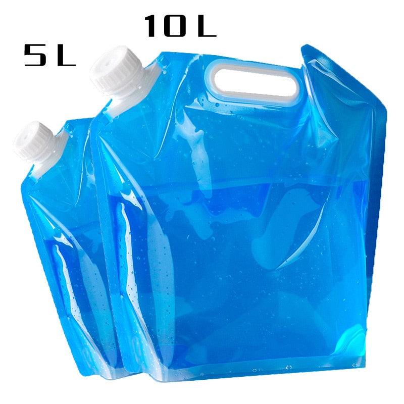 High Capacity Outdoor Water Bag 5/10L Folding Water Bag Canister PE Tasteless Safety Seal Lightweight Drinking Water Storage Bag - Gufetto Brand 