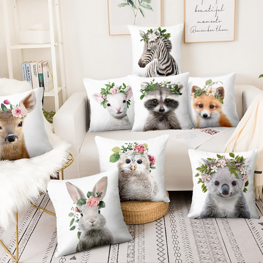 Cuscino decorativo per la casa Animali freschi in fiore Cuscino stampato Cuscini decorativi Almofada Decorativas Para Sofa Throw Pillow - Gufetto Brand 