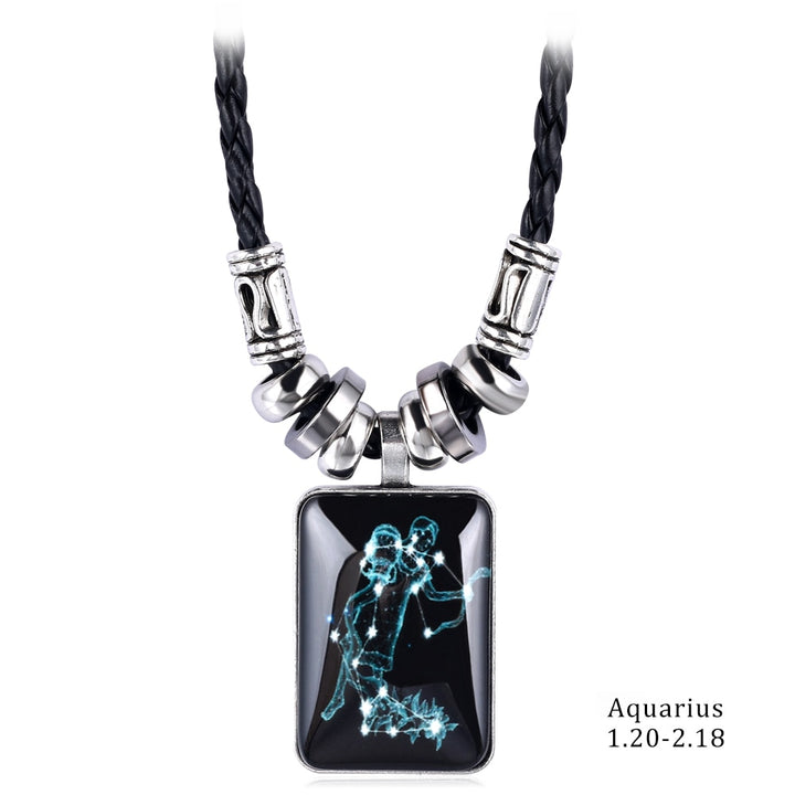 2022 Collana con ciondolo di fascino Galaxy Constellation Design 12 Segno zodiacale Oroscopo Astrologia Collana per donna Uomo Gioielli in resina - Gufetto Brand 