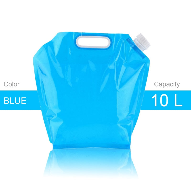 High Capacity Outdoor Water Bag 5/10L Folding Water Bag Canister PE Tasteless Safety Seal Lightweight Drinking Water Storage Bag - Gufetto Brand 