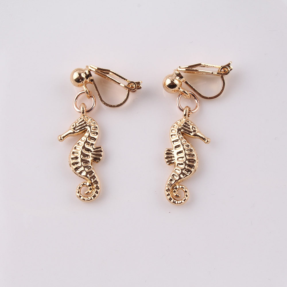 JIOFREE 2018 New alloy Simple Owl hippo No Ear Hole Earring Gold-color Geometric Clip Earrings Fashion Accessories For Girl - Gufetto Brand 