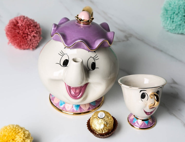 New Cartoon Beauty and The Beast CHIP Tazza Set da tè Chip Teiera e tazza Set Tazza in ceramica Regalo di Natale - Gufetto Brand 