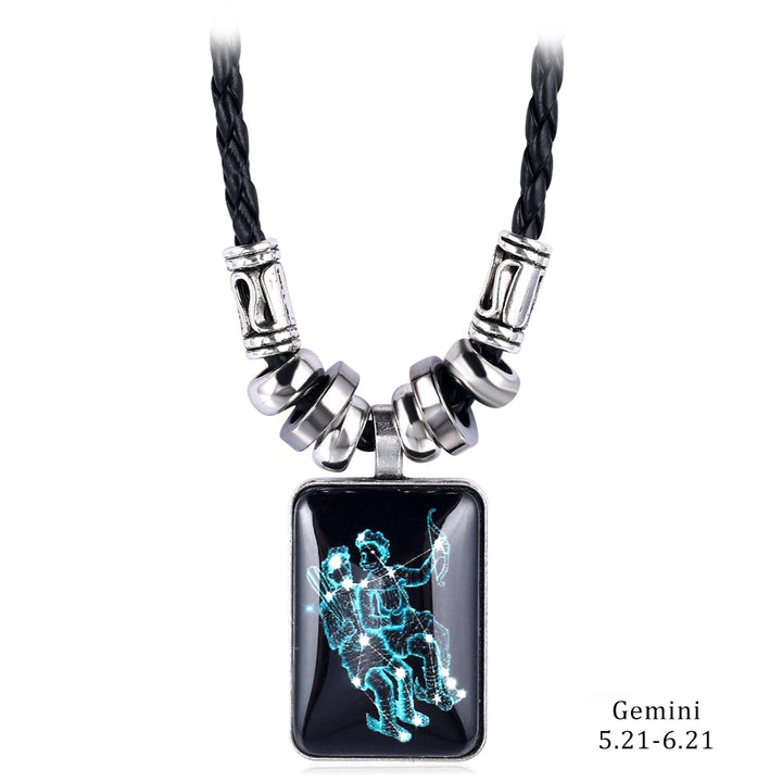 2022 Collana con ciondolo di fascino Galaxy Constellation Design 12 Segno zodiacale Oroscopo Astrologia Collana per donna Uomo Gioielli in resina - Gufetto Brand 