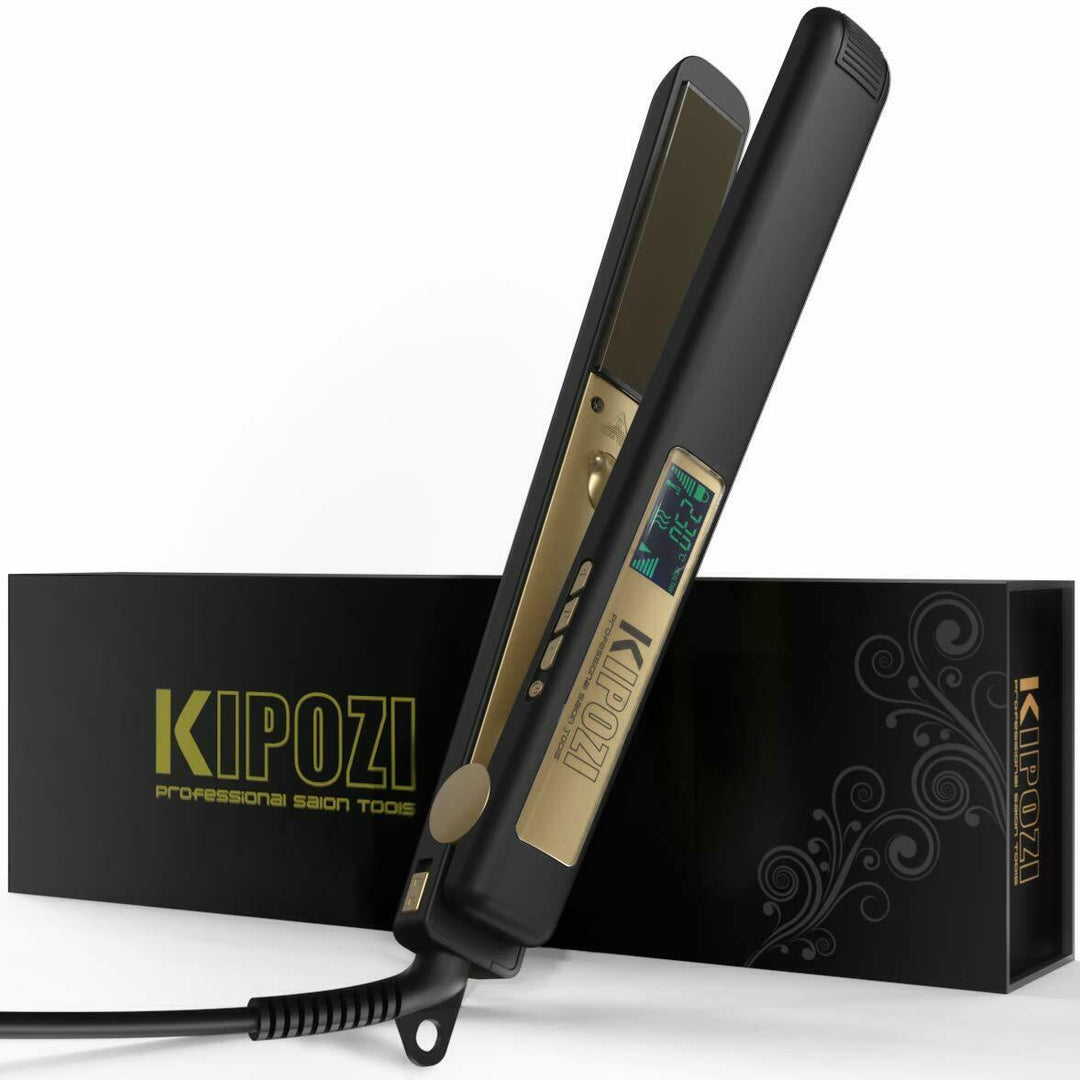 KIPOZI Piastra per Capelli Strumento per Capelli Professionale Display LCD 2 in 1 Ferro per Capelli a Doppia Tensione Regolabile a Temperatura Capelli Bigodino - Gufetto Brand 