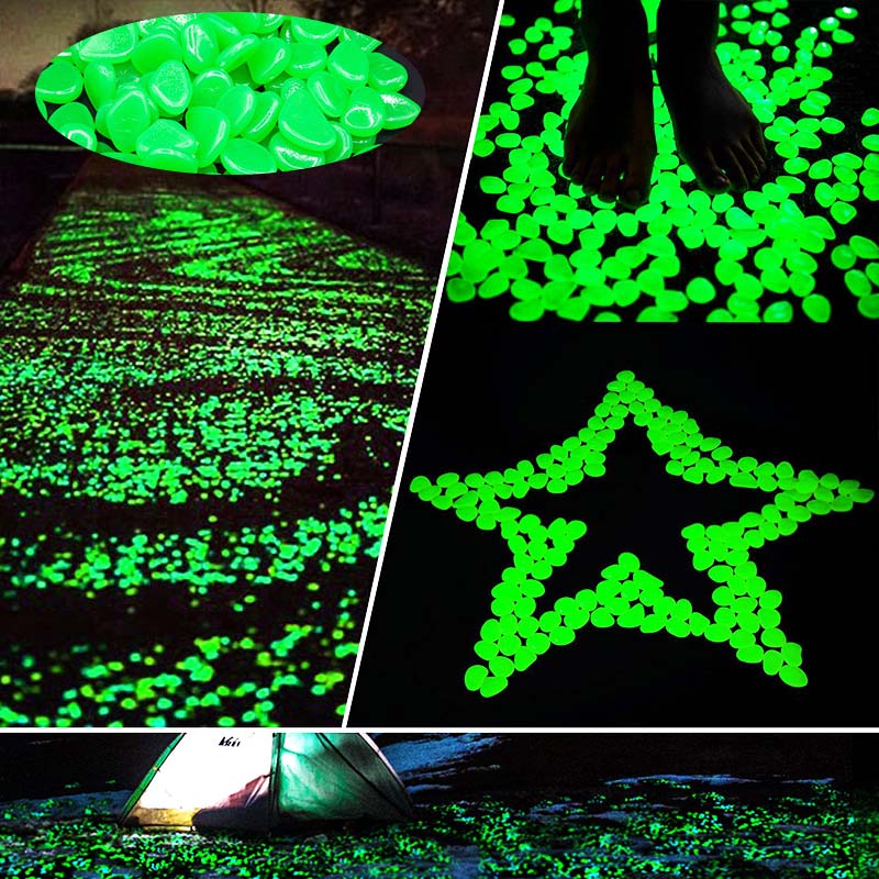 Glow in the Dark Garden Pebbles Glow Stones Rocks for Walkways Garden Path Patio Lawn Garden Yard Decor Luminous Stones 25/50pcs - Gufetto Brand 