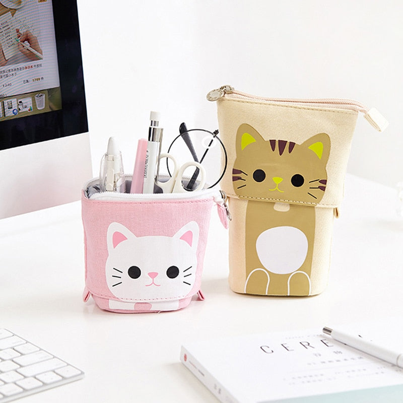 Cute Cat School Pencil Case for Girls Boy Pencilcase Canvas Cartridge Pen Bag Kawaii Unicorn Pen Box Stationery Korean Penal Kit - Gufetto Brand 