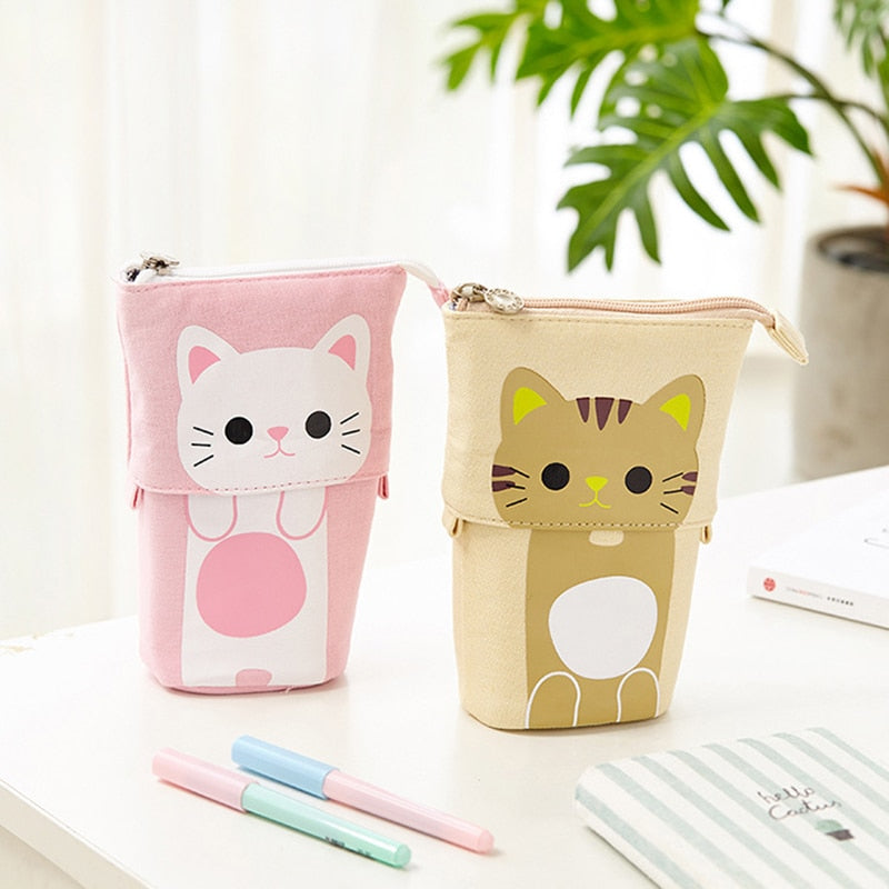 Cute Cat School Pencil Case for Girls Boy Pencilcase Canvas Cartridge Pen Bag Kawaii Unicorn Pen Box Stationery Korean Penal Kit - Gufetto Brand 