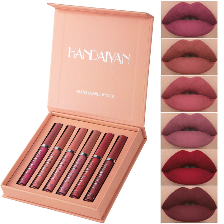 HANDAIYAN 6 Color Matte Liquid Lipstick Sets Lip Gloss for Lips Long Lasting Waterproof Cosmetics Sexy Makeup - Gufetto Brand 