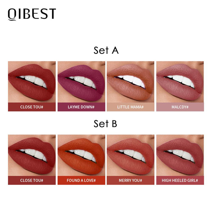 Rossetto Opaco 4 Colori/Set Trucco Labbra Tubo di Sigaretta Impermeabile di Lunga Durata - Gufetto Brand 