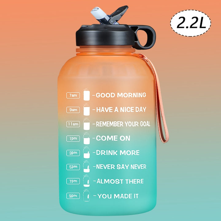 ZOMAKE 2.2/3.78L Gallon Water Bottle with Time Marker &amp; Straw, Motivational Water Jug BPA Free Leakproof Large Water Bottles Gym - Gufetto Brand 