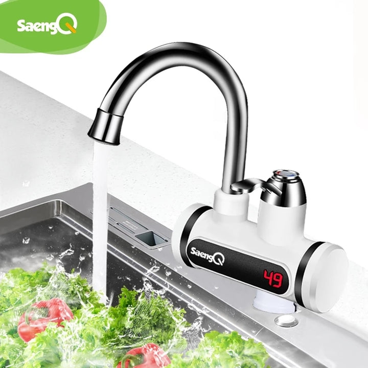 saengQ Electric Faucet Water Heater Temperature Display Instant Hot Water heaters Kitchen Tankless water heating - Gufetto Brand 