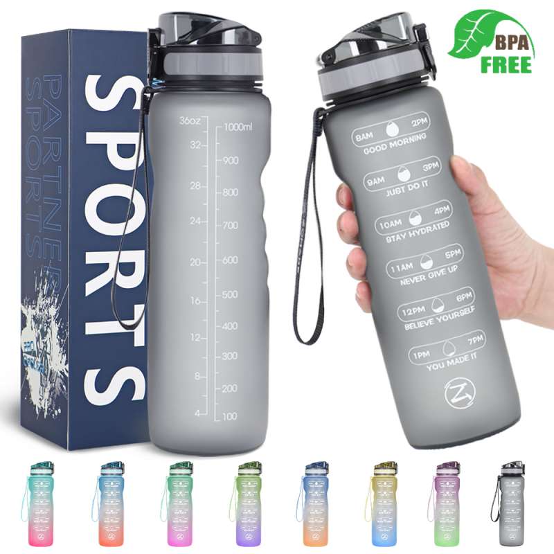 ZOMAKE 32oz Motivational Water Bottle with Time Marker,Leakproof  Sports Water Bottle BPA Free,Fruit Water Bottle Sports 1 Liter - Gufetto Brand 