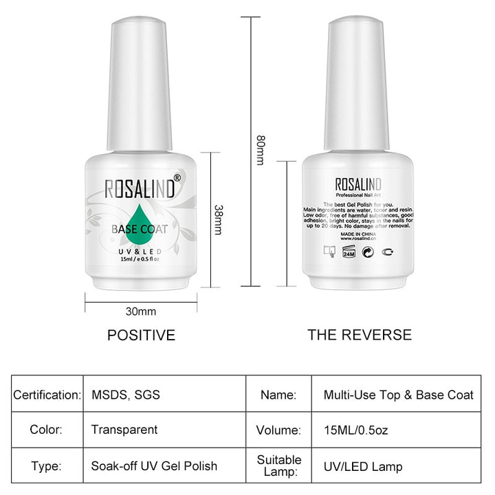 ROSALIND Set di Smalti per Unghie Gel per Lacca per Manicure Vernis Semi Permanente UV Tutti Per Le Unghie Base di Arte Primer Smalto Del Gel Top - Gufetto Brand 