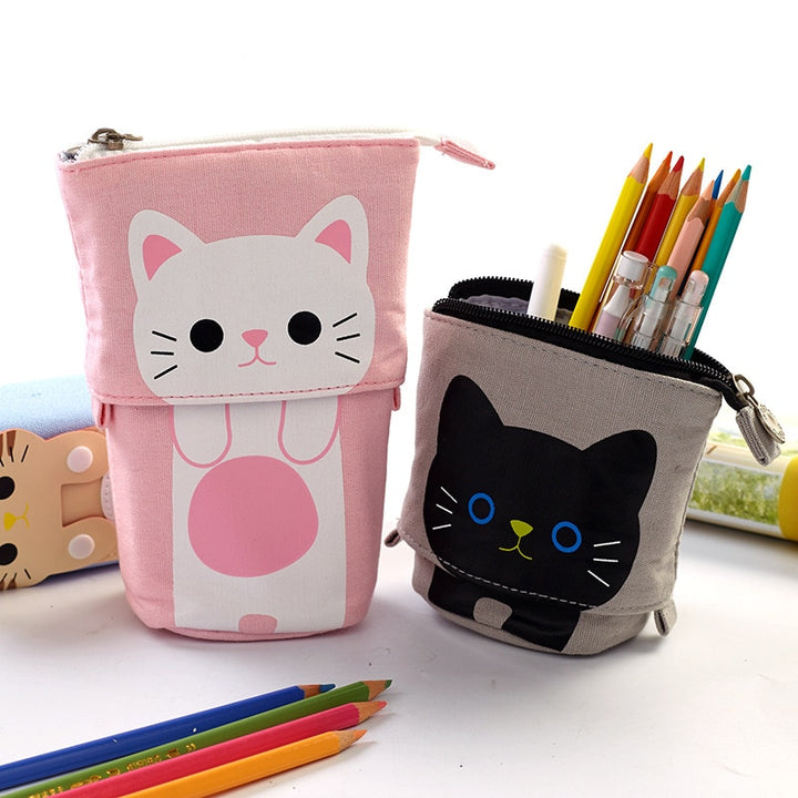 Cute Cat School Pencil Case for Girls Boy Pencilcase Canvas Cartridge Pen Bag Kawaii Unicorn Pen Box Stationery Korean Penal Kit - Gufetto Brand 