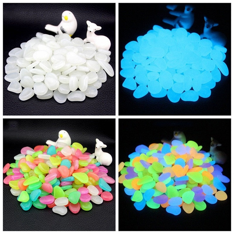 25/50pcs Glow in the Dark Garden Pebbles Glow Stones Rocks for Walkways Garden Path Patio Lawn Garden Yard Decor Luminous Stones - Gufetto Brand 