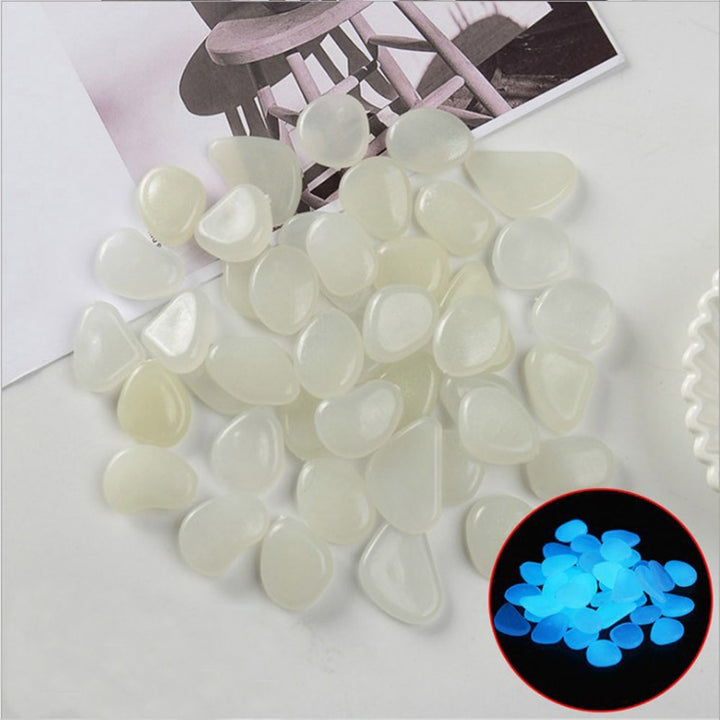 50/100pcs Luminous Stones Garden Pebbles Glow Stones Rocks for Walkways Garden Path Patio Lawn Garden Yard Decor - Gufetto Brand 