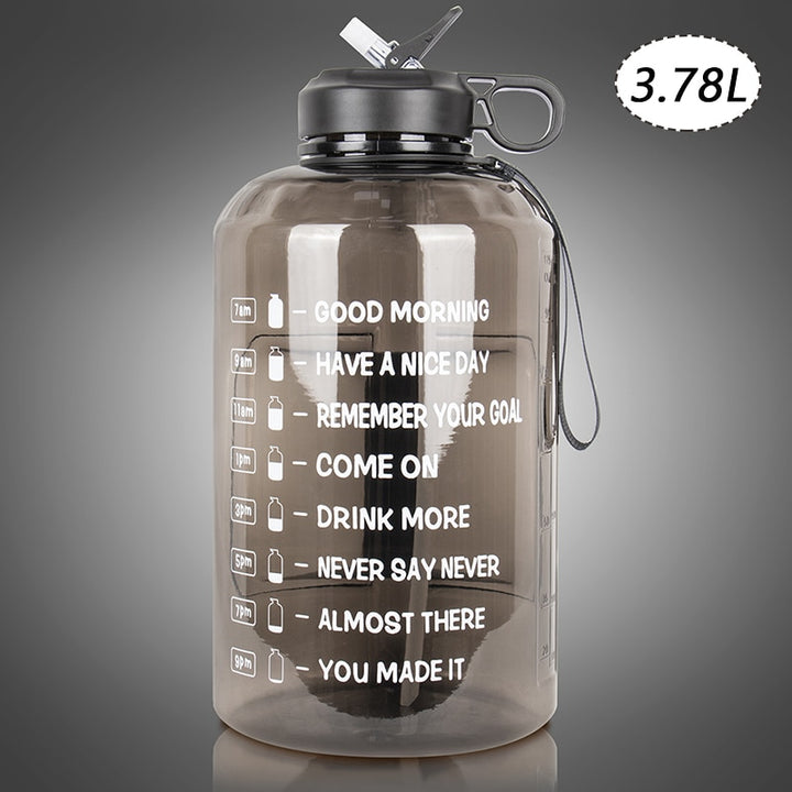 ZOMAKE 2.2/3.78L Gallon Water Bottle with Time Marker &amp; Straw, Motivational Water Jug BPA Free Leakproof Large Water Bottles Gym - Gufetto Brand 