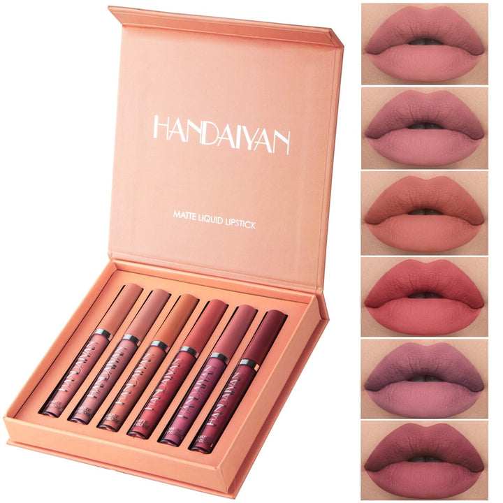 HANDAIYAN 6 Color Matte Liquid Lipstick Sets Lip Gloss for Lips Long Lasting Waterproof Cosmetics Sexy Makeup - Gufetto Brand 