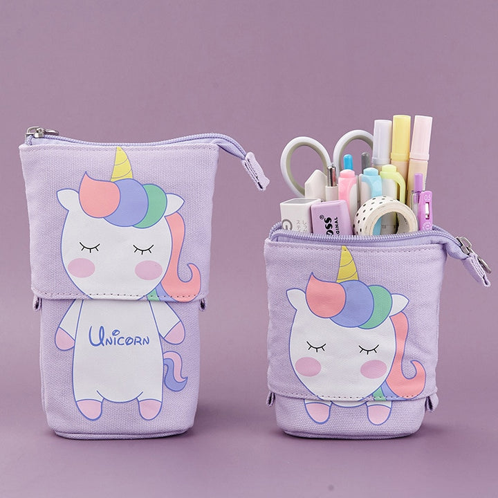 Cute Cat School Pencil Case for Girls Boy Pencilcase Canvas Cartridge Pen Bag Kawaii Unicorn Pen Box Stationery Korean Penal Kit - Gufetto Brand 