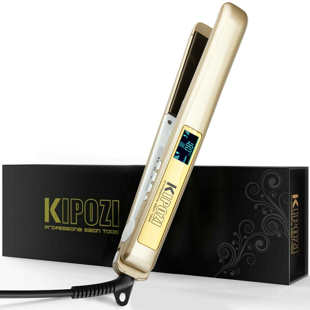 KIPOZI Piastra per Capelli Strumento per Capelli Professionale Display LCD 2 in 1 Ferro per Capelli a Doppia Tensione Regolabile a Temperatura Capelli Bigodino - Gufetto Brand 