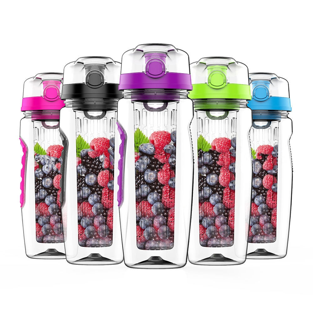 1000ml Water Fruit Bottle Bpa Free Plastic Sport Fruit Infuser Water Bottles with Infuser Juice Shaker Drink Bottle of Water - Gufetto Brand 