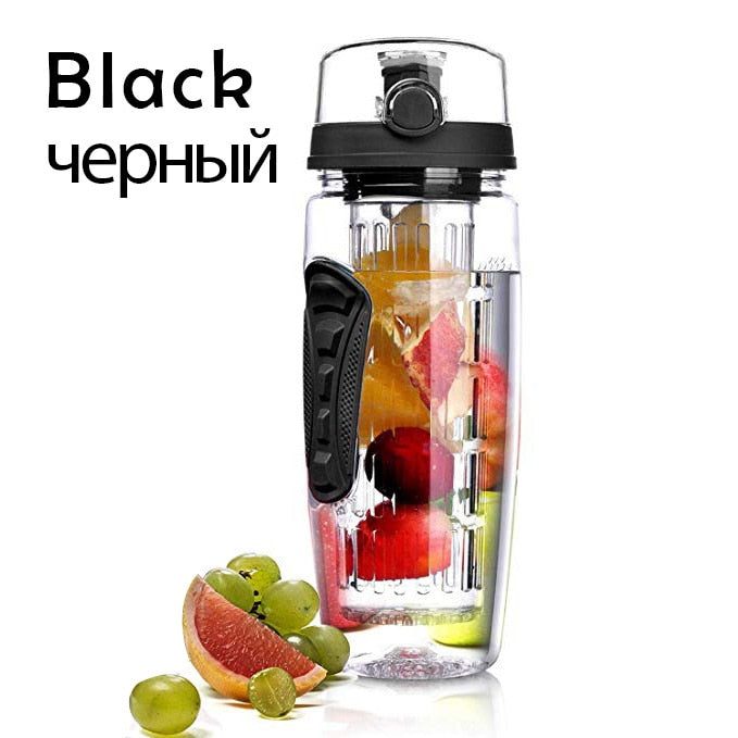 1000ml Water Fruit Bottle Bpa Free Plastic Sport Fruit Infuser Water Bottles with Infuser Juice Shaker Drink Bottle of Water - Gufetto Brand 