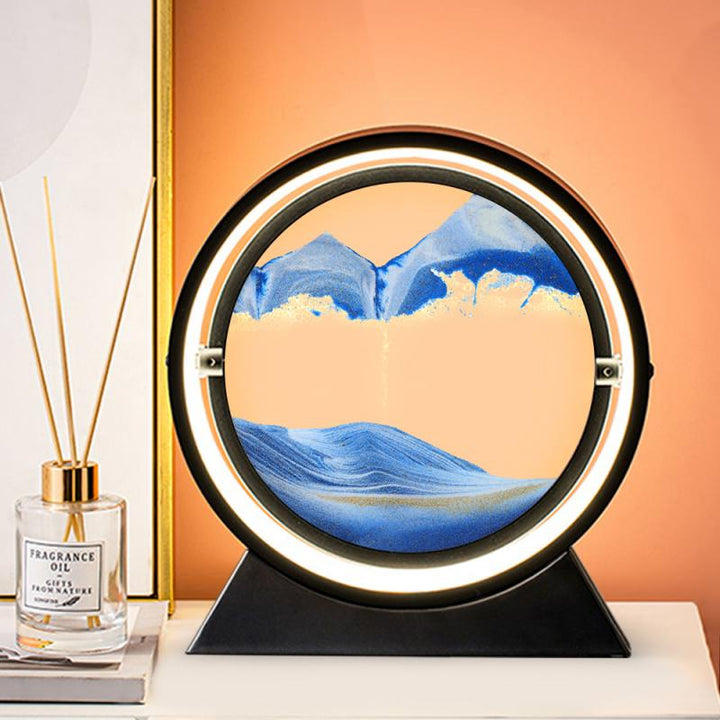 Moving Sand Art Picture Round Glass 3D Clessidra Deep Sea Sandscape In Motion Display Flowing Sand Frame 7/12inch Per la decorazione domestica - Gufetto Brand 