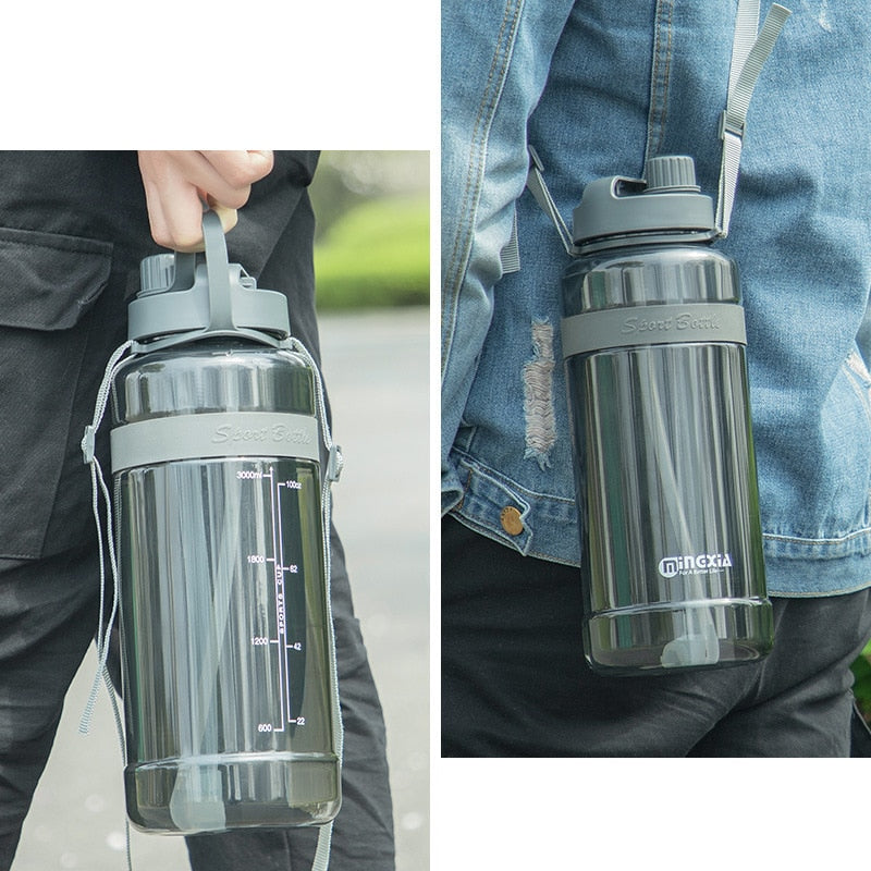 New Sport Drinking Water Bottle with Straw BPA Free 1000 Ml 2000ml  Plastic Water Drinking Bottle for Water 1L 1 liter - Gufetto Brand 