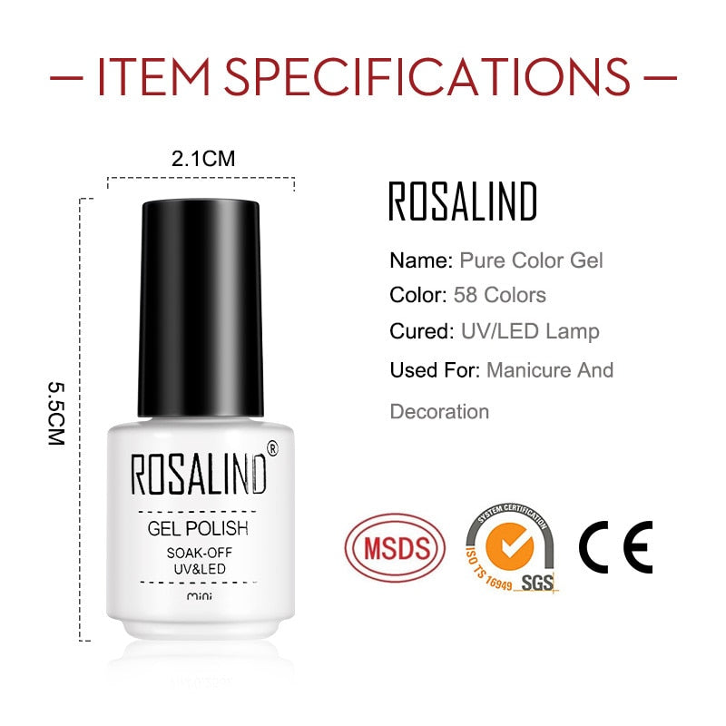 ROSALIND Gel Polish Set Manicure for Nails Semi Permanent Vernis top coat UV LED Gel Varnish Soak Off Nail Art Gel Nail Polish - Gufetto Brand 