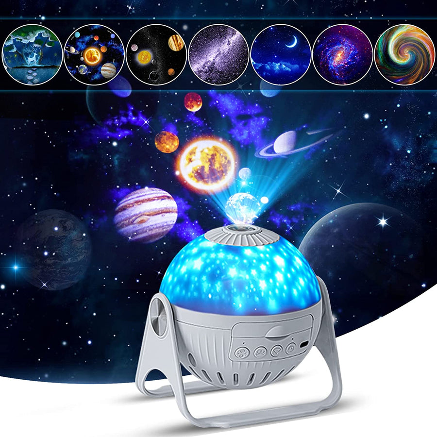 Luci notturne a stella a LED Proiettore galassia Ruota a 360 ° Planetario Lampada del proiettore del cielo stellato per bambini Camera da letto Decorazioni per la notte - Gufetto Brand 