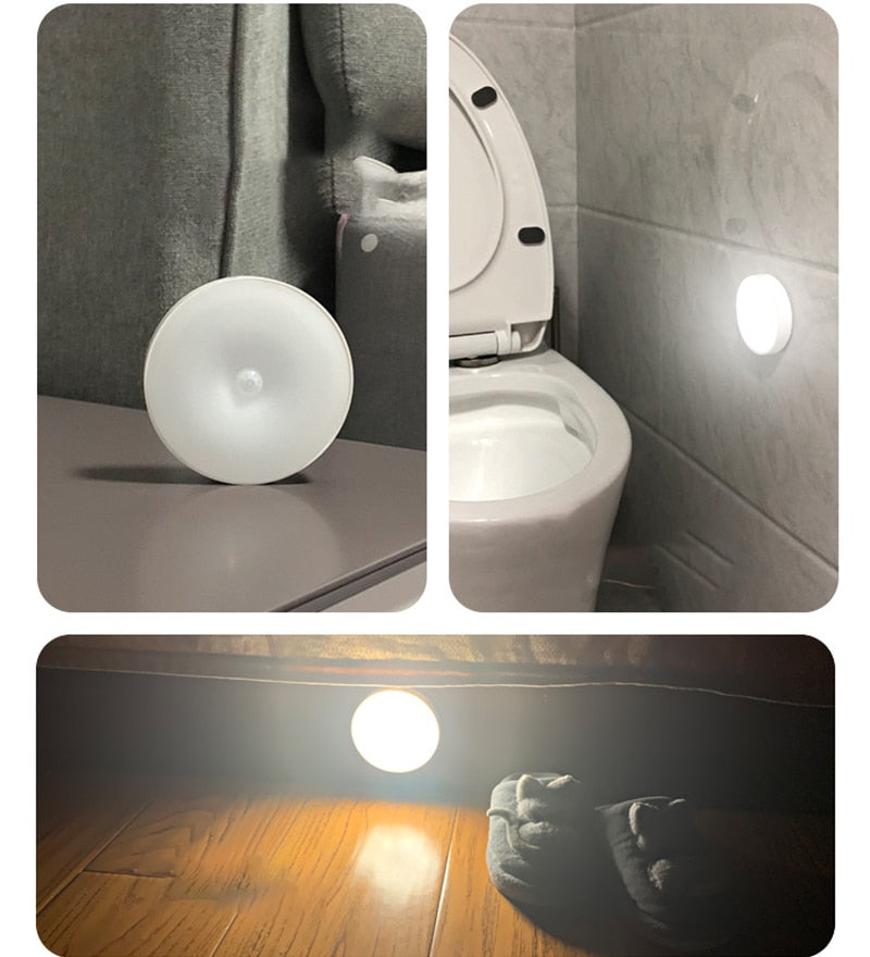 8 perline USB ricaricabile LED lampada da parete corpo umano sensore a infrarossi luce notturna armadio luci per camera da letto WC scale - Gufetto Brand 