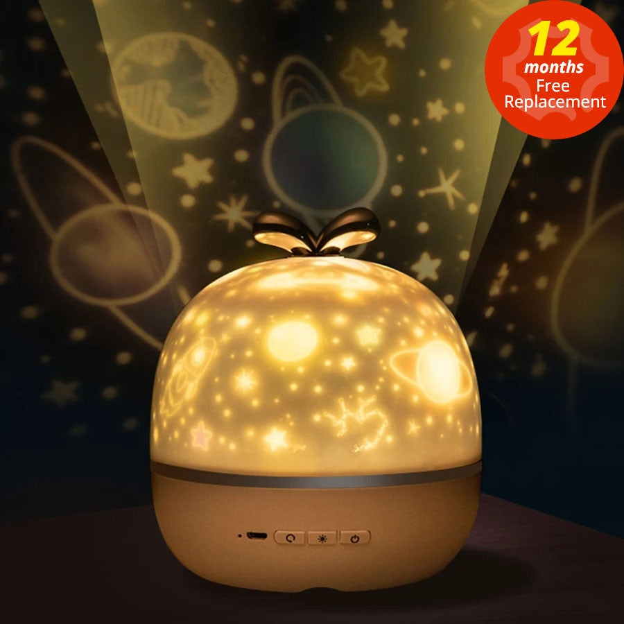 Proiettore musicale Luce notturna con altoparlante BT Universo a pagamento Cielo stellato Ruota la lampada a LED Stella lampeggiante colorata Regalo per bambini - Gufetto Brand 