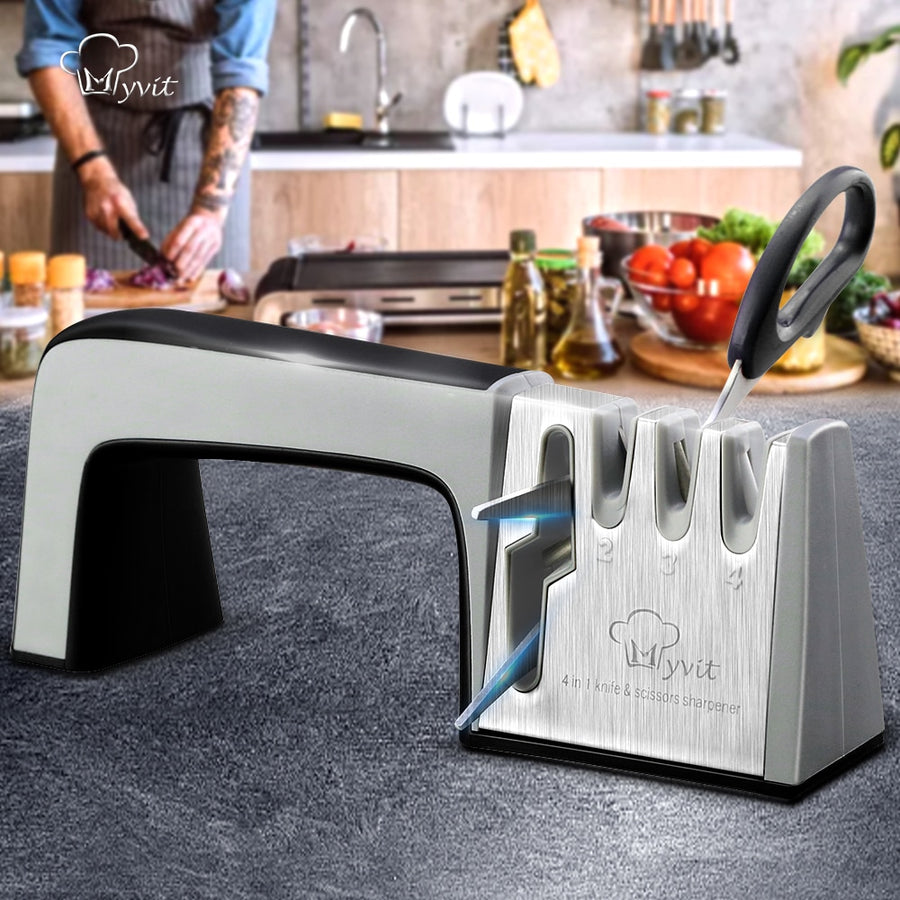 Knife Sharpener Professional Sharpening Stone Whetstone Grindstone 4 Stages Kitchen Knives Scissor Grinder Stone Householder - Gufetto Brand 