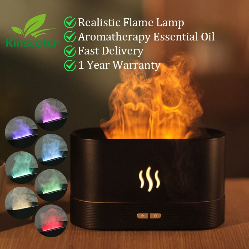 Kinscoter Aroma Diffuser Air Humidifier Ultrasonic Cool Mist Maker Fogger Led Essential Oil Flame Lamp Difusor - Gufetto Brand 