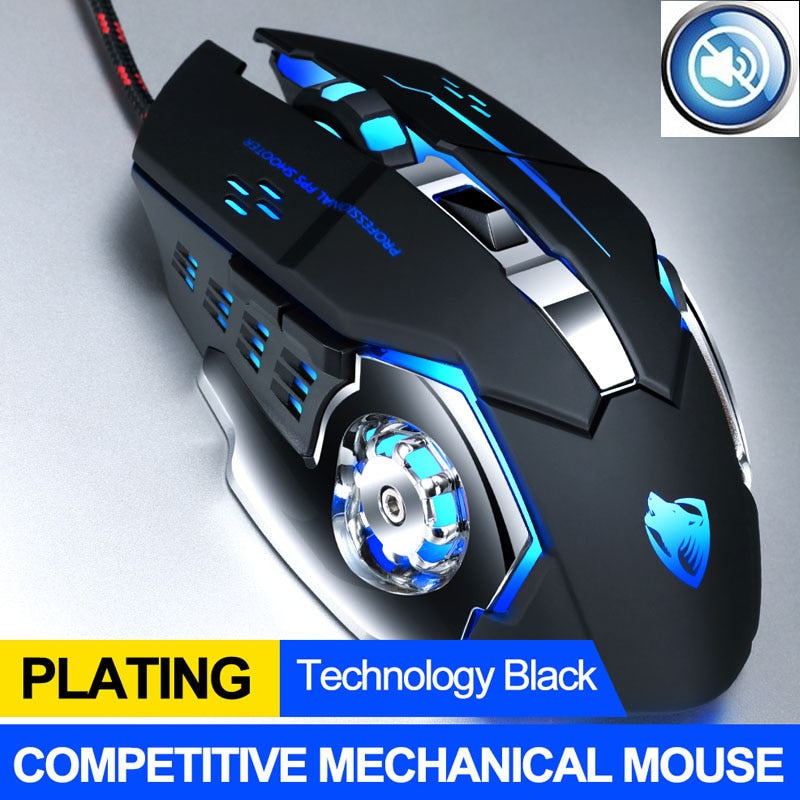 Professional Wired Gaming Mouse 6 Button 3200DPI LED Optical USB Computer Mouse Game Mice Silent Mouse Mause For PC laptop Gamer - Gufetto Brand 