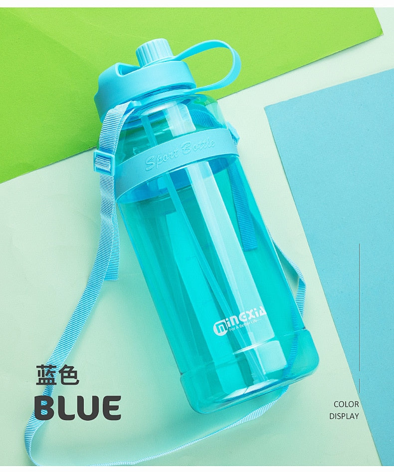 New Sport Drinking Water Bottle with Straw BPA Free 1000 Ml 2000ml  Plastic Water Drinking Bottle for Water 1L 1 liter - Gufetto Brand 