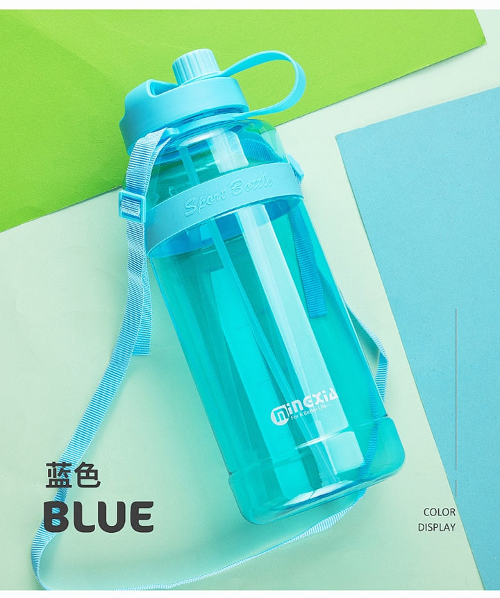 New Sport Drinking Water Bottle with Straw BPA Free 1000 Ml 2000ml  Plastic Water Drinking Bottle for Water 1L 1 liter - Gufetto Brand 