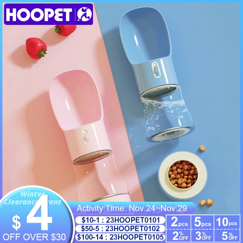 HOOPET Pet Dog Water Bottle Feeder Bowl Portable Water Food Bottle Pets Outdoor Travel Drinking Dog Bowls Water Bowl for Dogs - Gufetto Brand 