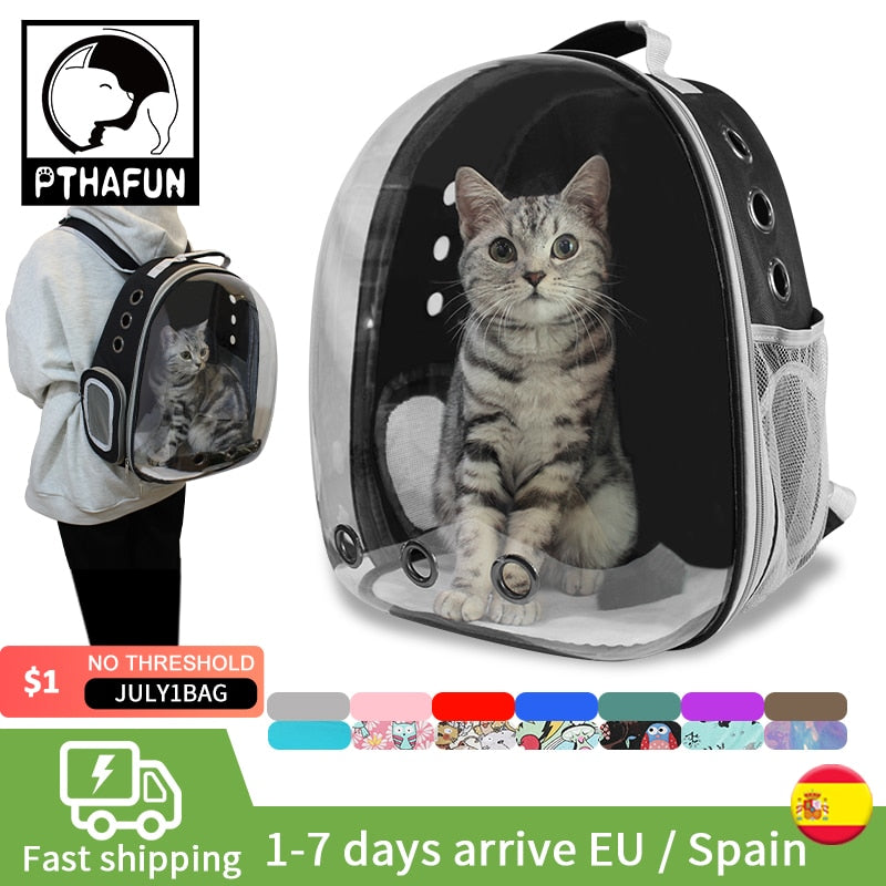 Borsa da trasporto per gatti Borsa a tracolla per animali domestici da esterno Borsa da viaggio portatile traspirante Borsa trasparente per cani di piccola taglia Gatti - Gufetto Brand 