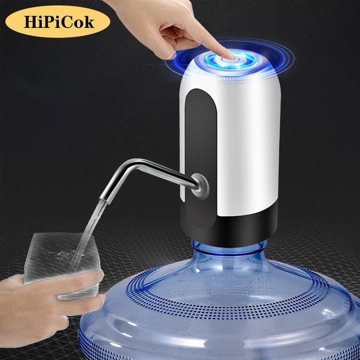 HiPiCok Water Bottle Pump USB Charging Automatic Electric Water Dispenser Pump Bottle Water Pump Auto Switch Drinking Dispenser - Gufetto Brand 