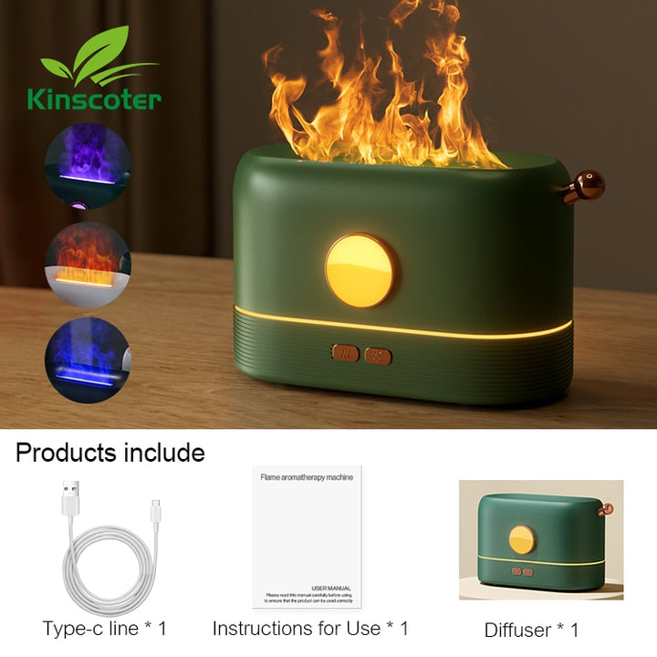 Kinscoter Aroma Diffuser Air Humidifier Ultrasonic Cool Mist Maker Fogger Led Essential Oil Flame Lamp Difusor - Gufetto Brand 