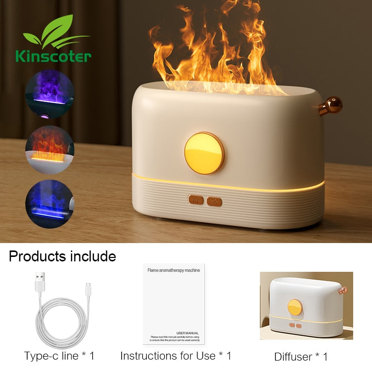 Kinscoter Aroma Diffuser Air Humidifier Ultrasonic Cool Mist Maker Fogger Led Essential Oil Flame Lamp Difusor - Gufetto Brand 