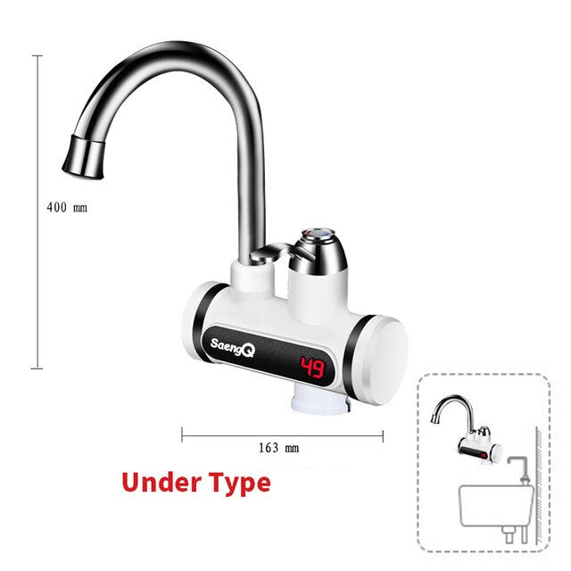 saengQ Electric Faucet Water Heater Temperature Display Instant Hot Water heaters Kitchen Tankless water heating - Gufetto Brand 