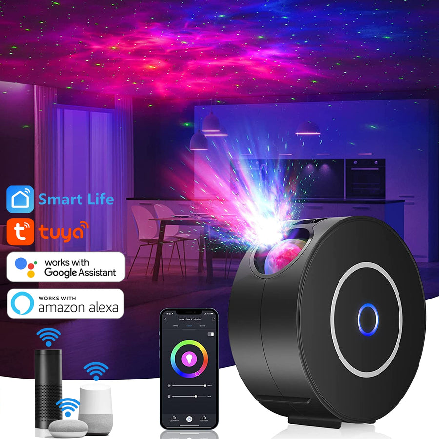 Galaxy Projector Light Tuya Smart Life Smart Star Projector APP Lavora con Alexa Google Home Colorful Starry Sky LED Night Light - Gufetto Brand 