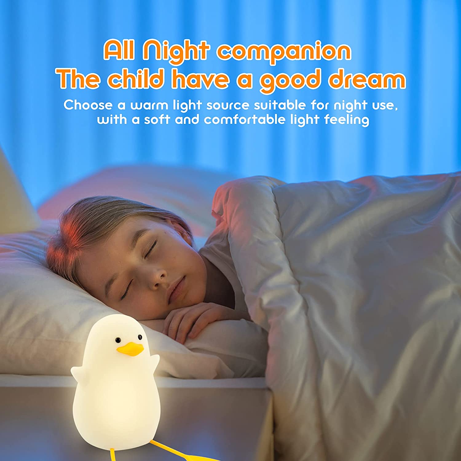 Cute Duck Led Night Light Luci notturne ricaricabili USB Lampada in silicone  Interruttore tattile Decorazione camera da letto per bambini Regalo di  compleanno