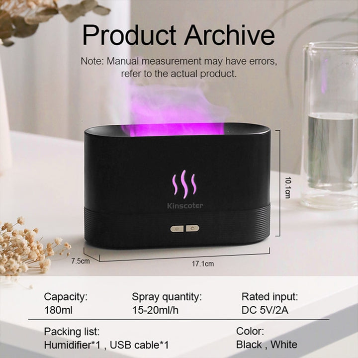 Kinscoter Aroma Diffuser Air Humidifier Ultrasonic Cool Mist Maker Fogger Led Essential Oil Flame Lamp Difusor - Gufetto Brand 