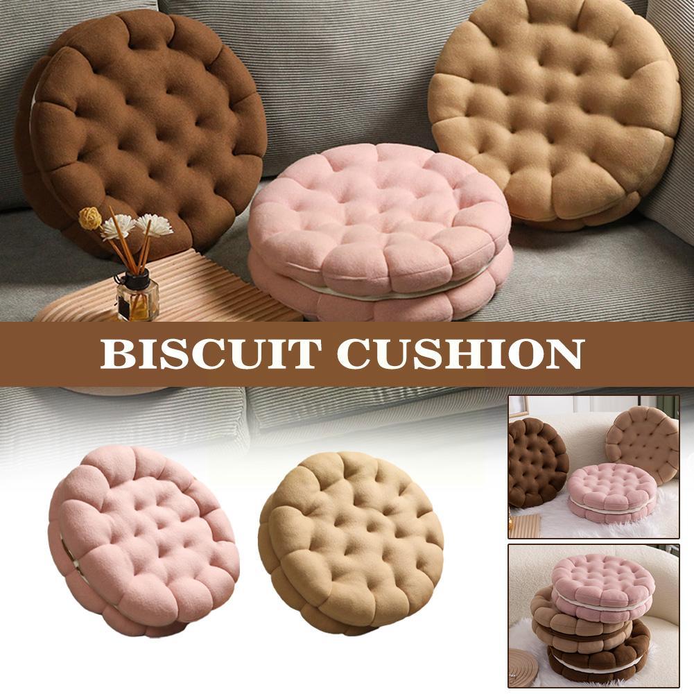 Biscotto rotondo Peluche Biscotti Cuscino Biscotto Cuscino Cibo Sedia per la casa Cuscino realistico Decorazione Snack Car C1t4 - Gufetto Brand 